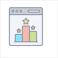 A web page with a star and a bar chart vector