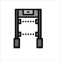 A black and white drawing of a door with a handle vector