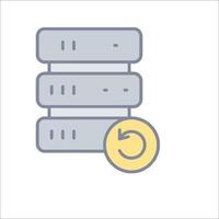 A stack of servers with a yellow button vector