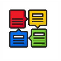 A colorful icon of four speech bubbles vector
