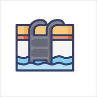 A swimming pool with a ladder on top vector