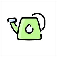 A green watering can icon on a white background vector