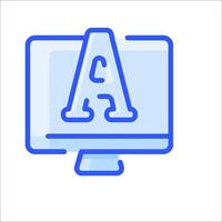 A computer monitor with the letter a on it vector