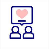 A heart icon with two people and a speech bubble vector
