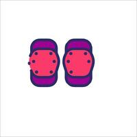 Two pink and purple knee pads on a white background vector