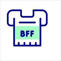 A shirt with the word bff on it vector