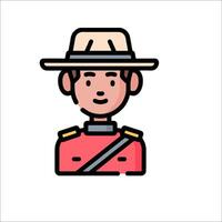 A cartoon man in a hat and uniform vector