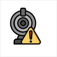 A webcam with a caution sign on it vector