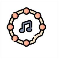 A circle with music notes and a note vector