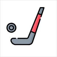 Hockey stick and ball icon vector