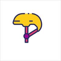 A yellow helmet with a purple handle vector