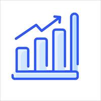 A graph chart icon with a line going up vector