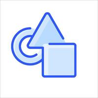 A blue arrow pointing to a cube vector