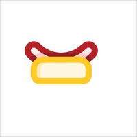 A hot dog with a red and yellow ribbon on it vector