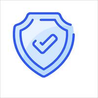 A shield with a tick mark on it vector