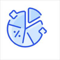 A pie chart icon with a circle and a slice of pie vector