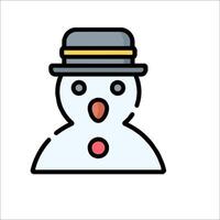 A snowman with a hat and a red nose vector