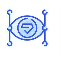A blue icon with a symbol for the word 'e' vector
