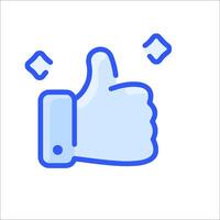 A blue thumb up icon on a white background vector