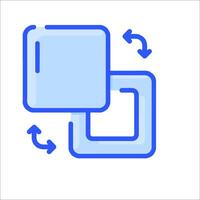 A blue square with arrows pointing to it vector