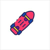 A skateboard icon in a flat style vector