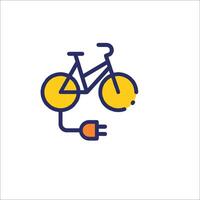 Bicycle and plug icon vector
