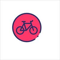 A bicycle icon in a pink circle vector