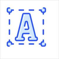 A letter a icon with a blue outline vector