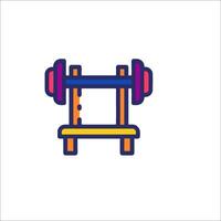 A barbell and bench icon on a white background vector