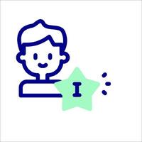A person with a star on their head and a star next to it vector
