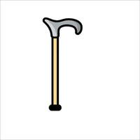 An old walking stick icon on a white background vector
