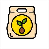 A bag with a plant inside it on a white background vector