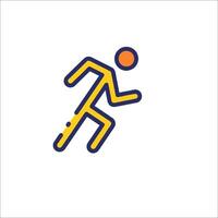 A man running in a line icon vector