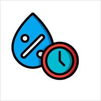 A blue drop and a clock icon vector