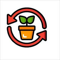 A plant in a pot with arrows pointing to it vector