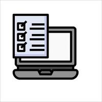 A laptop with a check list on it vector