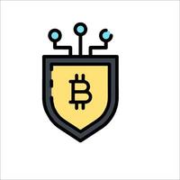 Bitcoin shield icon illustration vector