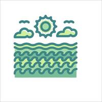 Ocean wave icon, line icon, flat icon, illustration, flat icon, vector