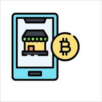 Bitcoin payment icon vector