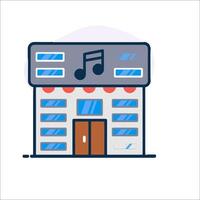 A building with music notes on it vector