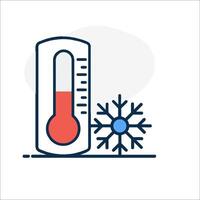 A thermometer and snowflake icon vector
