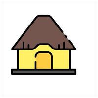 A house with a roof and a door vector