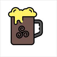 A beer mug with a yellow liquid inside vector