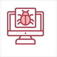 A red bug on a computer screen vector