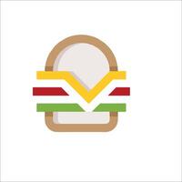 A sandwich with a v on it vector