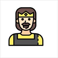 A man with a beard and a crown on his head vector