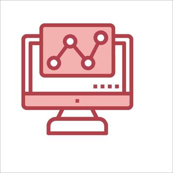 un computadora monitor con un grafico en eso vector