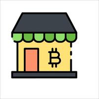 A bitcoin shop icon on a white background vector