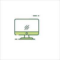 A computer monitor with a green line on it vector