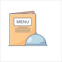 Menu and cloche icon vector